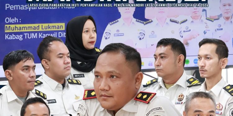 Lapas Pasir Pangarayan Ikuti Penyampaian Hasil Penilaian Mandiri LKE ZI Kanwil Ditjenpas Riau TA 2026