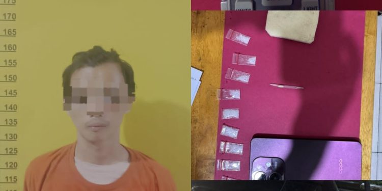 Polres Siak Ringkus Bandar Sabu di Koto Gasib, Sembilan Paket Diamankan