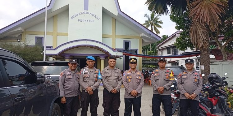 Kapolsek Tualang Pimpin Langsung Patroli Jumat Agung. Pastikan Ibadah Jumat Agung Aman