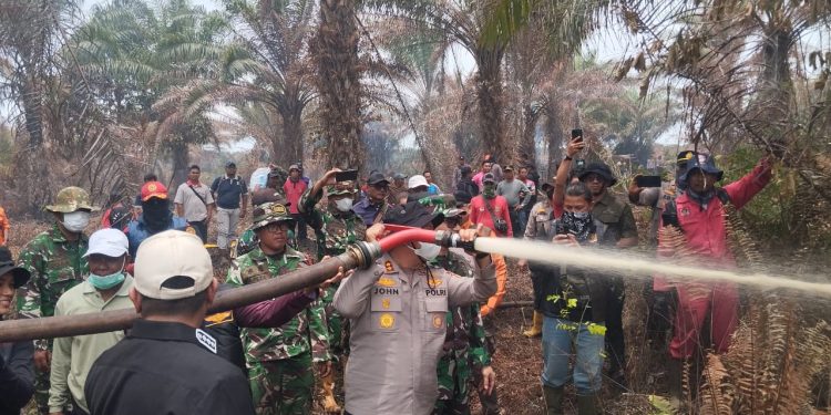 Kolaborasi Polda Riau Berhasil Jinakkan Karhutla di Lahan Gambut Pelalawan