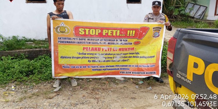 Polsek Jajaran Polres Kuansing Gencarkan Sosialisasi Larangan PETI kepada Masyarakat