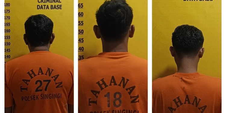 Polsek Singingi Ungkap Kasus Narkotika di Desa Logas, Tiga Pelaku Diamankan