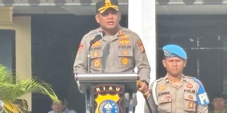 Ciptakan Situasi Kondusif Bersama Elemen Masyarakat, Polres Inhu Gelar Apel Sabuk Kamtibmas