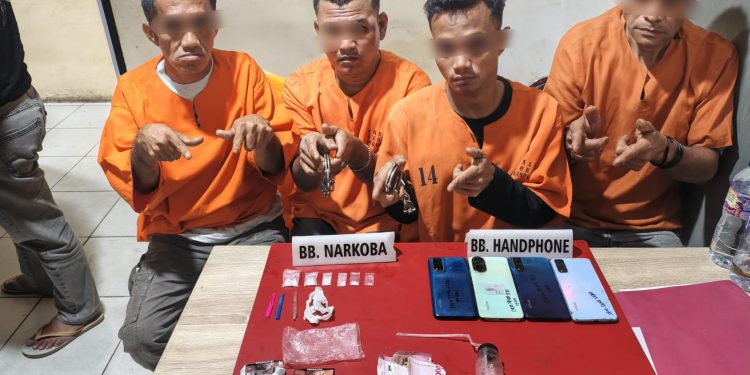 Satresnarkoba Polres Kampar Tangkap Empat Pelaku Narkoba di Kuok!