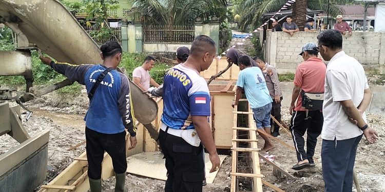 Pembangunan Jembatan Merah Putih Presisi di Desa Logas Capai 60 Persen, Polres Kuansing Terus Dorong Percepatan