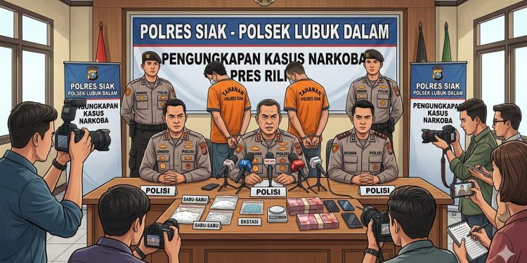 POLSEK LUBUK DALAM GULUNG DUA KURIR SABU DI PERBATASAN KAMPUNG DALAM 
