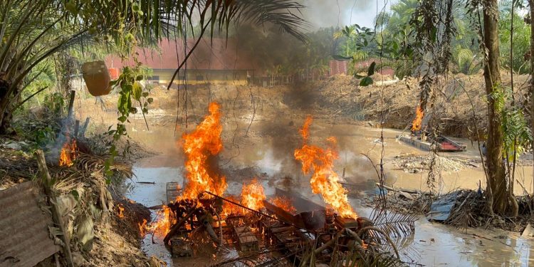Respon Cepat Polres Kuansing, Laporan 110 Berbuah Penindakan PETI di Sei Jering