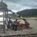 Polsek Kuantan Tengah Tertibkan PETI di Tiga Lokasi, Enam Rakit Dimusnahkan