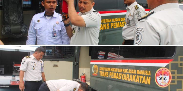 Kasubbag TU dan Kaur Umum Lakukan Pemeriksaan dan Perawatan Sarana Prasarana Lapas Narkotika Rumbai 
