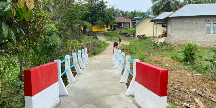 Jembatan Merah Putih Presisi di Sentajo Raya Rampung Tahap Pengecatan, Kapolres Kuansing: Segera Dapat Dimanfaatkan Masyarakat