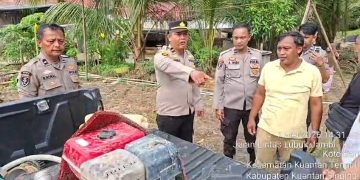 Tindak Lanjut Laporan Call Center 110, Polres Kuansing Tertibkan Aktivitas PETI di Tengah Permukiman Warga