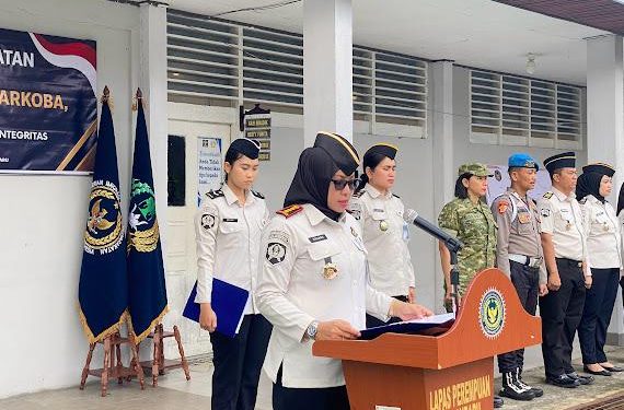 Lapas Perempuan Pekanbaru Gelar Apel Ikrar dan Penguatan Pengawasan Pemasyarakatan Bersih dari Handphone Ilegal, Narkoba, dan Penipuan  