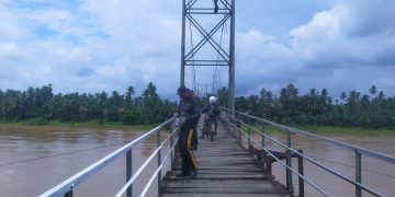 Jembatan Merah Putih Presisi Penghubung Desa Pintu Gobang- Desa Bandar Alai Kari di percepat pengerjaannya.