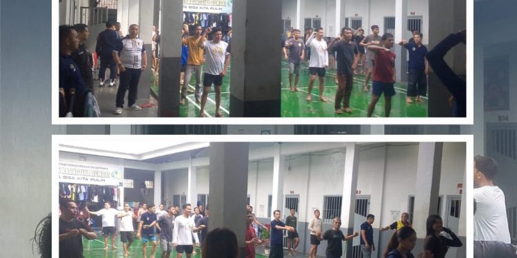 Senam Sehat Rutin Di Lapas Narkotika Rumbai Tingkatkan Kebugaran dan Kebersamaan WBP