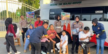 Ditlantas Polda Riau Semarakkan CFD Pekanbaru, Edukasi Kamseltibcarlantas hingga Ajak Masyarakat Ramaikan Riau Bhayangkara Run 2026