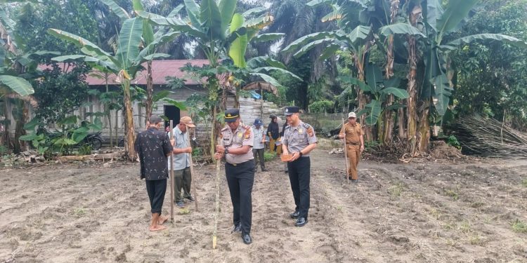 Polsek Perhentian Raja Garap 0,75 Hectar Lahan Untuk Penanaman Jagung Kuartal Ii, Dukung Swasmbada Pangan Desa Hangtuah