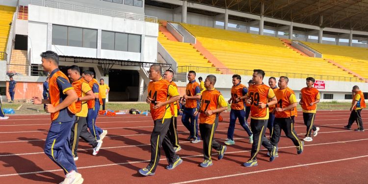 Polres Kuantan Singingi Gelar Kesamaptaan Jasmani Semester I 2026, di Sport Center Teluk Kuantan