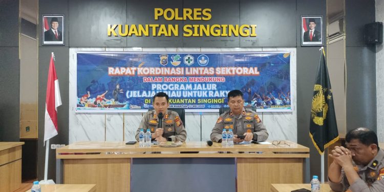 Polres Kuansing Gelar Rapat Koordinasi Lintas Sektoral Dukung Program JALUR Kapolda Riau