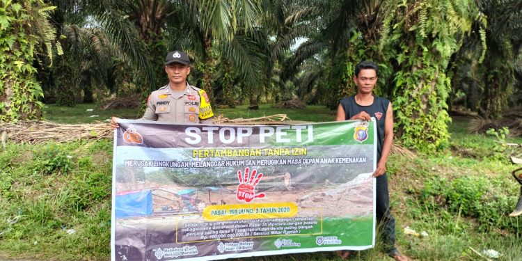 Polsek Jajaran Polres Kuansing Edukasi Masyarakat tentang Dampak dan Larangan PETI