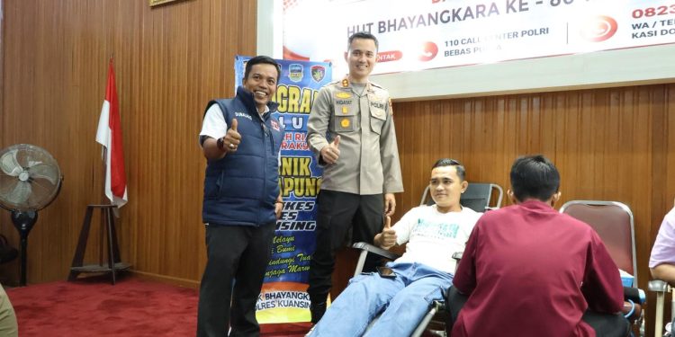 Polres Kuansing Gelar Donor Darah dan Bakti Sosial, Kapolres: Setetes Darah Mengalirkan Harapan bagi Sesama