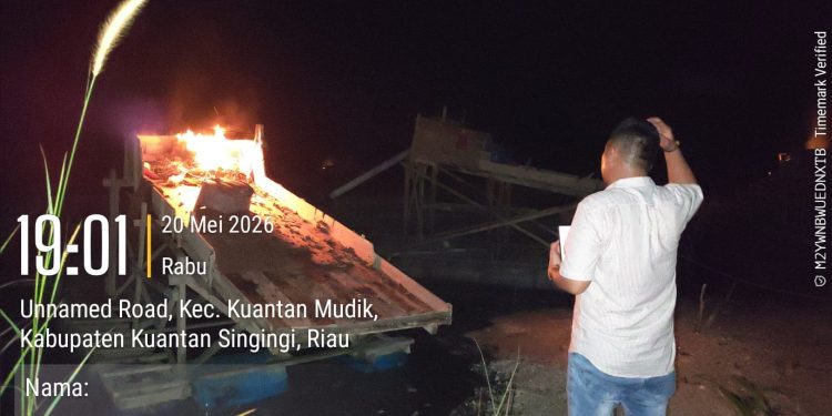 Polsek Kuantan Mudik Tertibkan Empat Rakit PETI di Areal Perkebunan PT KTBM