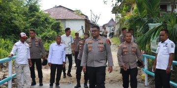 KAPOLRES KAMPAR LAKSANAKAN PENGECEKAN JEMBATAN BARU RENOVASI DI DESA SALO TIMUR