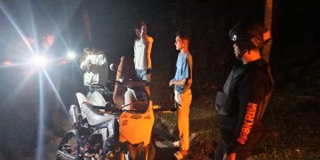 ANTISIPASI BALAP LIAR & PREMANISME – TIM RAGA RES KAMPAR PATROLI MALAM, SITUASI AMAN