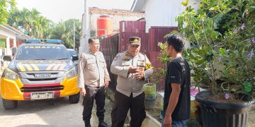 Kapolsek Bukitraya Kompol Hendrix SH,MH Sambang warga Perhentian Marpoyan, Dorong pengembangan potensi ketahanan pangan Pemanfaatan lahan pekarangan dilingkungan warga.