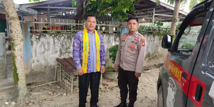 Polsek Kuantan Tengah Hadirkan Program Minggu Kasih di Gereja Santo Antonius, Pererat Kedekatan dengan Masyarakat