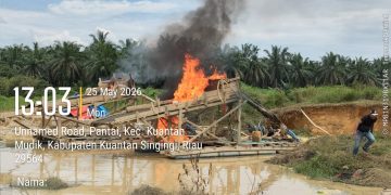 Polsek Kuantan Mudik Tertibkan 6 Rakit PETI di Areal PT KTBM