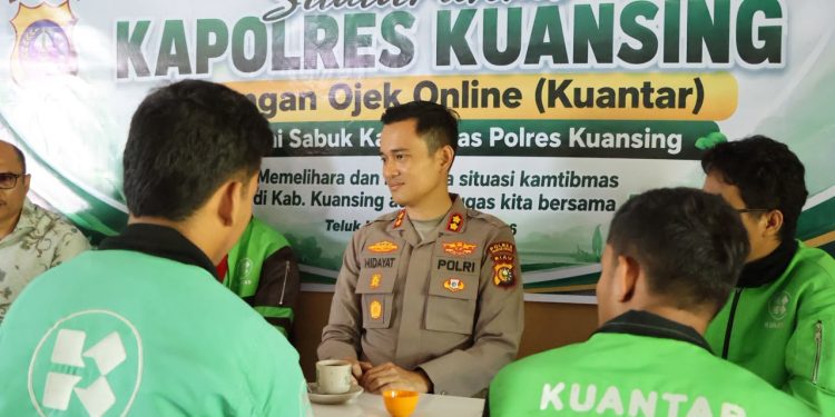 Kapolres Kuansing Jalin Silaturahmi dengan Ojek Online Kuantar, Perkuat Peran Sebagai Sabuk Kamtibmas