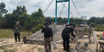 Pembangunan Jembatan Merah Putih Presisi di Kuansing Capai 60 Persen