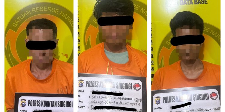 Polsek Kuantan Mudik Ungkap Kasus Sabu di Air Buluh, Tiga Orang Diamankan, Dua DPO