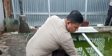 Polsek Sukajadi Melakukan Pengecekan Budidaya Ikan Lele Warga Binaan Dalam Rangka Mendukung Program Ketahanan Pangan