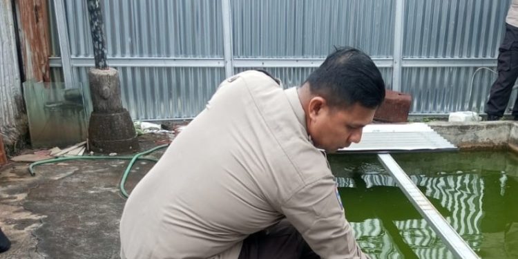 Polsek Sukajadi Melakukan Pengecekan Budidaya Ikan Lele Warga Binaan Dalam Rangka Mendukung Program Ketahanan Pangan