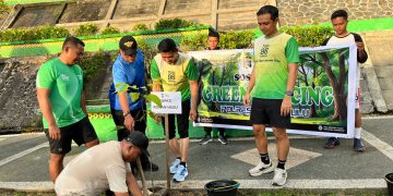 Semarakkan Riau Bhayangkara Run 2026, Kapolres Rohul Gelar Penanaman Pohon dan Sosialisasi Green Policing