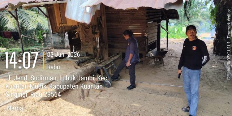 Polsek Kuantan Mudik Cek Dugaan Aktivitas Sawmill di Desa Kasang, Tidak Ditemukan Kegiatan Pengolahan Kayu