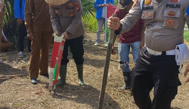 Kapolsek Tapung Hulu IPTU RIKO RIZKI MASRI., SH, MH. Dukung Ketahanan Pangan Nasional di Desa Tanah Datar.