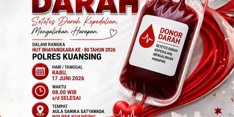 Dalam Rangka HUT Bhayangkara ke-80, Polres Kuansing Ajak Masyarakat Ikut Donor Darah