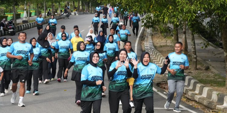 Sambut Hari Bhayangkara ke-80, Polres Rohul Dukung Riau Bhayangkara Run 2026 dan Gaungkan Semangat Green Policing