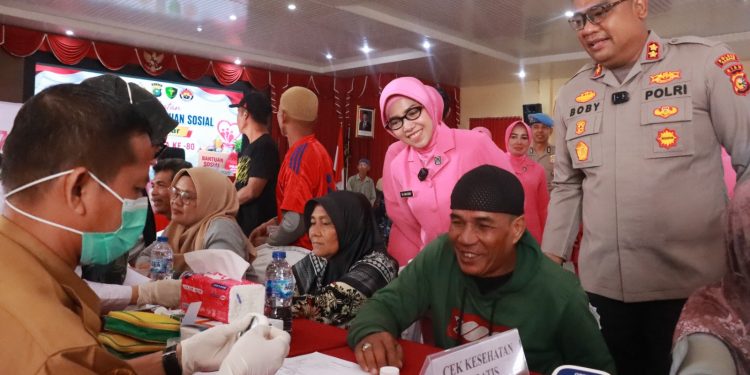 Polres Kampar Gelar Bakti Kesehatan & Sosial Rangkaian Hari Bhayangkara Ke-80