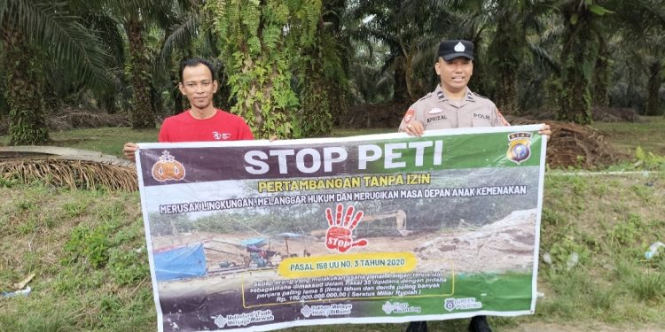 Cegah Pertambangan Ilegal, Polsek Jajaran Polres Kuansing Turun Langsung Sosialisasikan Larangan PETI