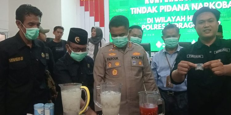 Polres Inhil Menggelar Konferensi Pers Pengungkapan Tindak Pidana Narkotika Serta Pemusnahan Barang Bukti