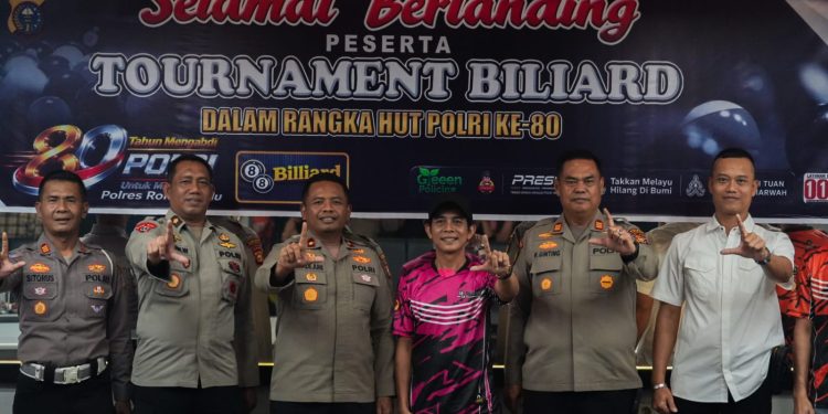Turnamen Biliar HUT Bhayangkara ke-80 Resmi Dibuka, Polres Rokan Hulu Ajak Generasi Muda Jauhi Narkoba dan Judi Online