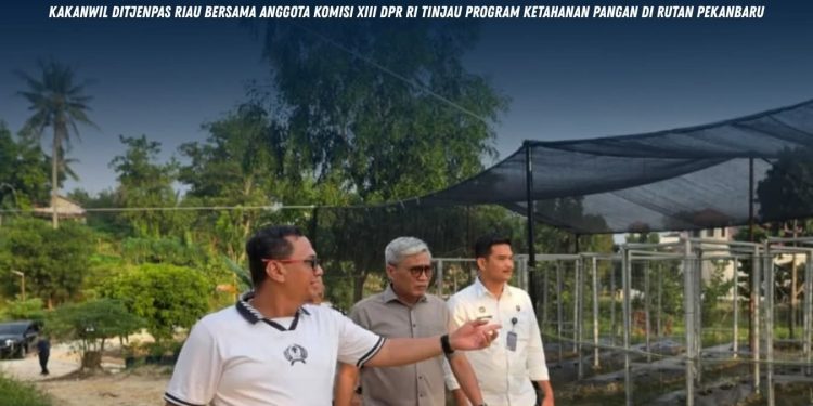 Kakanwil Ditjenpas Riau Bersama Anggota Komisi XIII DPR RI Tinjau Program Ketahanan Pangan di Rutan Pekanbaru