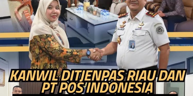Kanwil Ditjenpas Riau dan PT Pos Indonesia Perkuat Sinergi Melalui Penandatanganan Perjanjian Kerja Sama