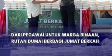 Dari Pegawai untuk Warga Binaan, Rutan Dumai Berbagi Jumat Berkah