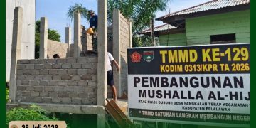 Tingkatkan Sanitasi Rumah Ibadah, Pembangunan MCK Mushalla Al-Hijrah Pangkalan Terap Capai 58 Persen