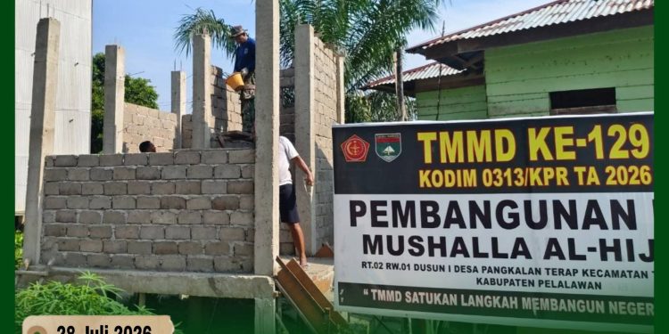 Tingkatkan Sanitasi Rumah Ibadah, Pembangunan MCK Mushalla Al-Hijrah Pangkalan Terap Capai 58 Persen