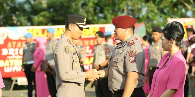Personel Polres Kuansing Ikuti Upacara Laporan Kenaikan Pangkat Periode 1 Juli 2026